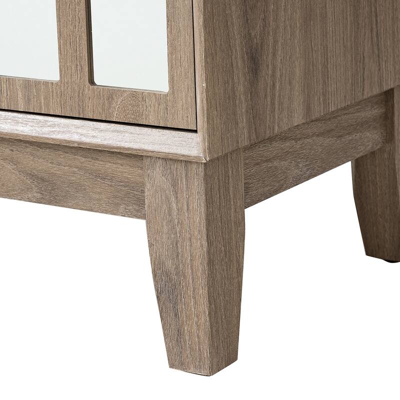 Sideboard Cabinet with Doors & Shelves, Mid Century Modern Storage Cabinet, Buffet Cabinet with Solid Wood Legs