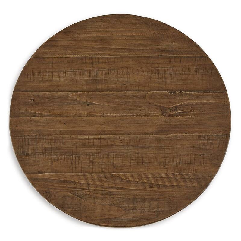 24 in. Brown Round Wood End Table, Sturdy Build End Side Table for Living Rooms