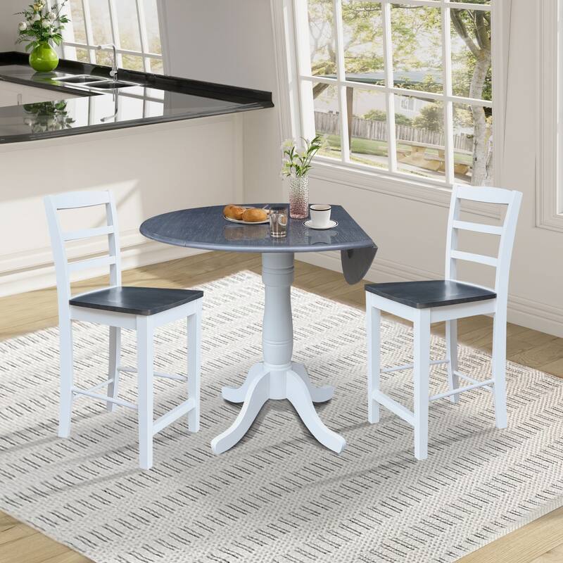 42" Round Pedestal Table with Counter Height Stools