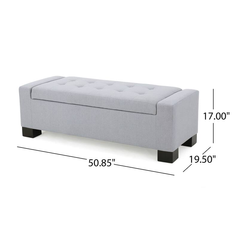 Storage Bench Upholstered Seat, End of Bed Bench Ottoman