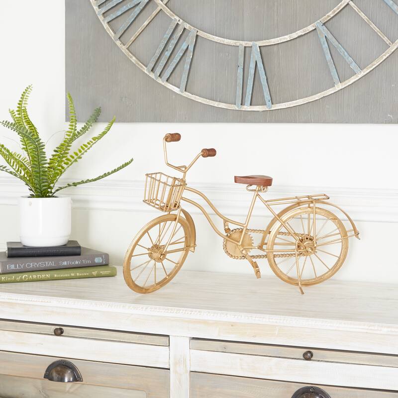 Brown Metal Bike Decorative Sculpture - 19 x 5 x 12