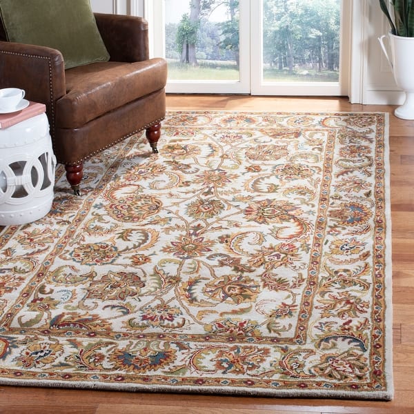 slide 2 of 5, SAFAVIEH Handmade Heritage Country Ivory / Ivory Wool Rug 5' x 8' - Ivory - Rectangle