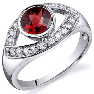 Sterling Silver 1 ct Garnet Birthstone Ring