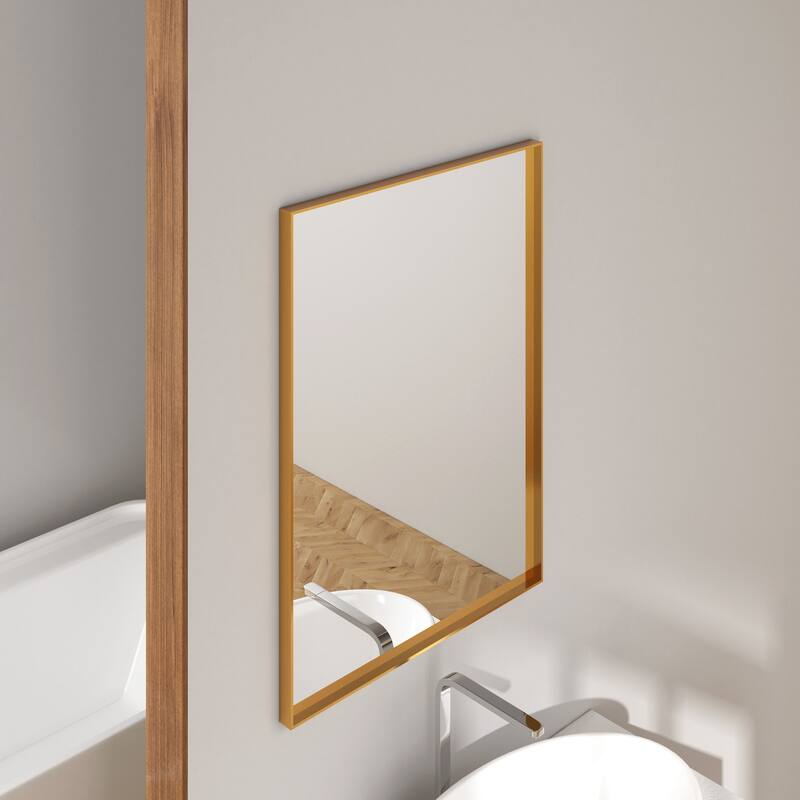 TOOLKISS Right Angle Aluminum Frame Bathroom Vanity Mirror with Clear Glass