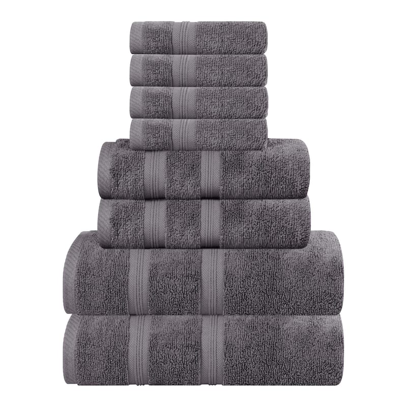 Superior Smart Dry Zero Twist Cotton 8-Piece Assorted Towel Set