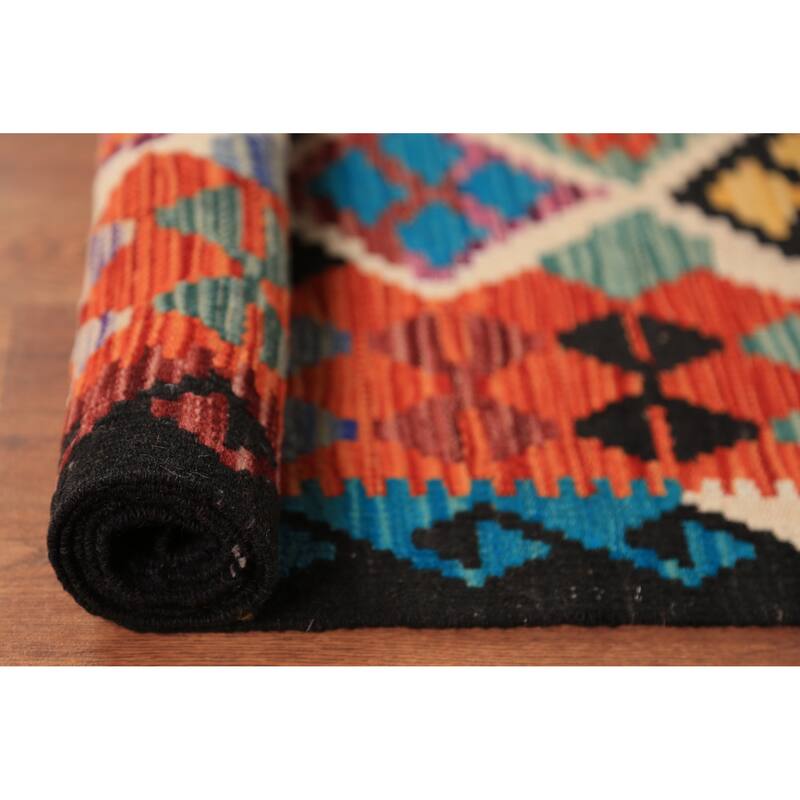 Southwestern Style Kilim Oriental Area Rug Flatweave Wool Carpet - 8'1"x 9'8"