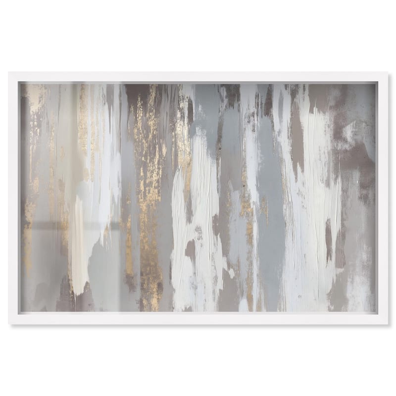 Flooding Gold II Shadowbox by Art Remedy - White - 36" x 24"