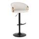 Option White Faux Leather/Black Metal/Rounded T