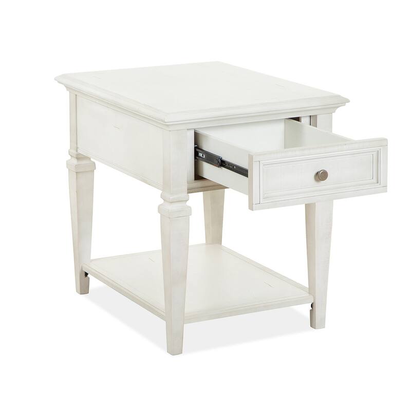Magnussen Home Newport Alabaster Rectangular End Table - 20''W x 26''D x 24''H