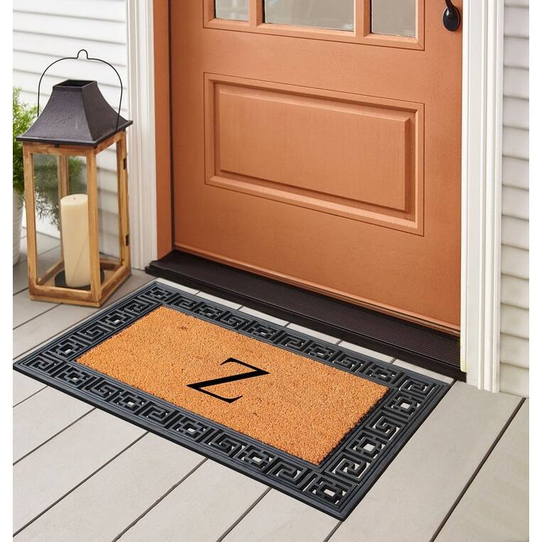 A1HC First Impression Carson Rubber and Coir 24" X 36", Heavy Duty, Easy to Clean Outdoor Monogrammed Doormat