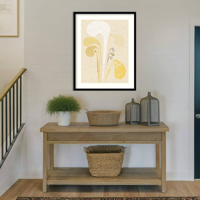 Whispers in Ochre by Annick Wood Framed Wall Art Print - Svelte Noir Black