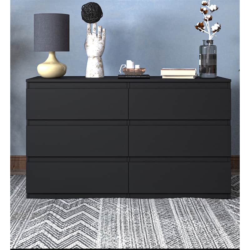 6 Drawer Double Dresser for Bedroom Living Room Hallway