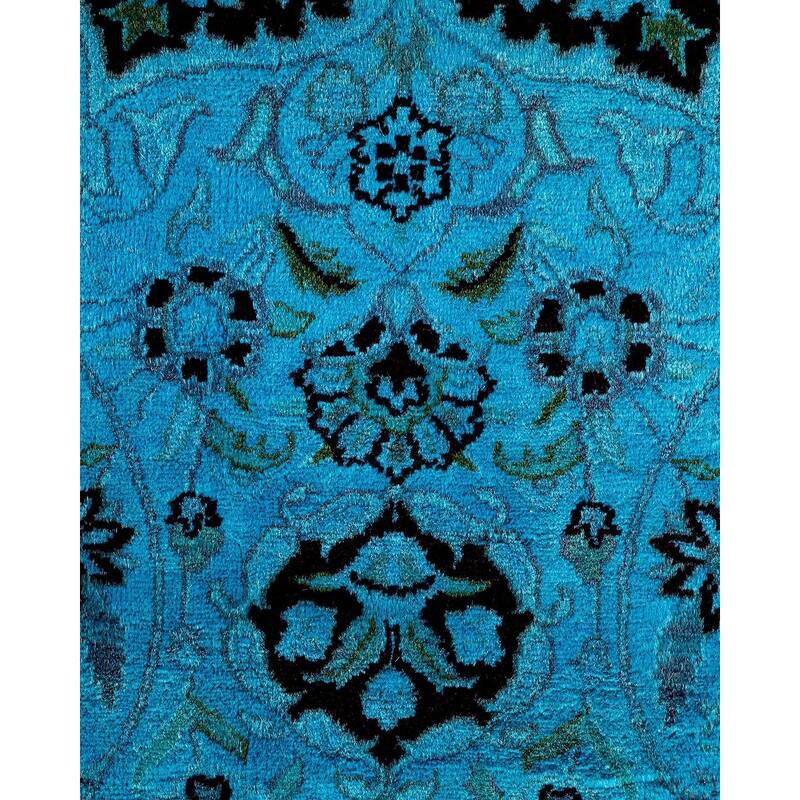 Fine Vibrance, One-of-a-Kind Hand-Knotted Area Rug - Blue, 8' 1" x 8' 2" - 8' 1" x 8' 2"
