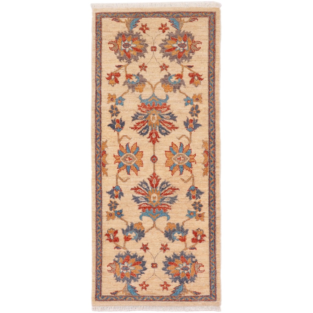 Classic Ziegler Brennen Tan Rust Hand-Knotted Wool Runner - 2'1'' x 4'10''