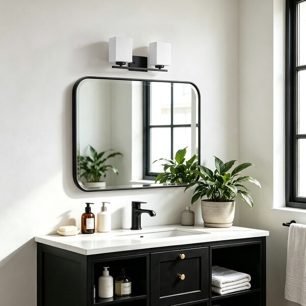 Dimmable 2/3/4-Light Bathroom Vanity Light, Etched Shades, Indoor