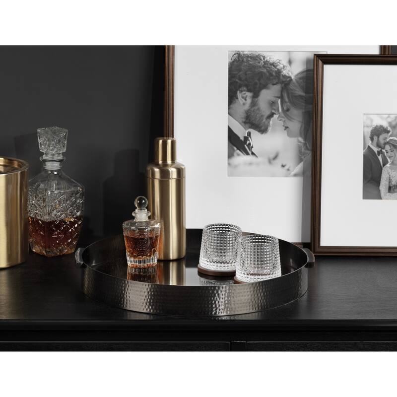 Kate and Laurel Samana Round Metal Tray