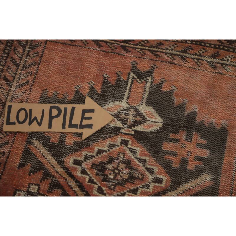 Hand Knotted Oriental 100% Wool Carpet Traditional Geometric Oranges & Rust Hamedan Area Rug - 6' 5'' X 4' 2''