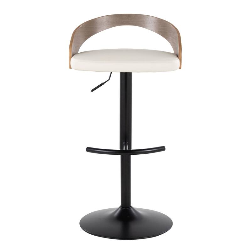 Grotto Adjustable Barstool with Back Base- Set Of 3