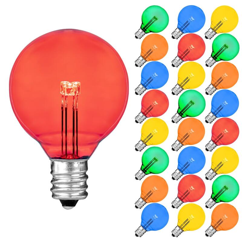 25 Pack G40 LED Outdoor String Light Patio Globe Replacement Bulbs, Warm White - Multi