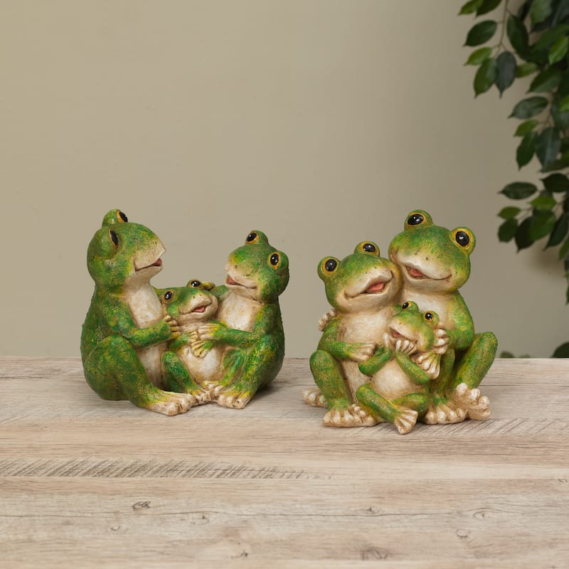 7 in. Resin Frog Family Figurines Set of 2