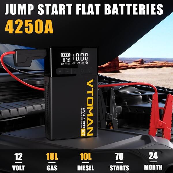 booster box car VACASSO Car Jump Starter, 5000A Car Battery Jump Starter for Up to 10L –  Vacasso main image 1