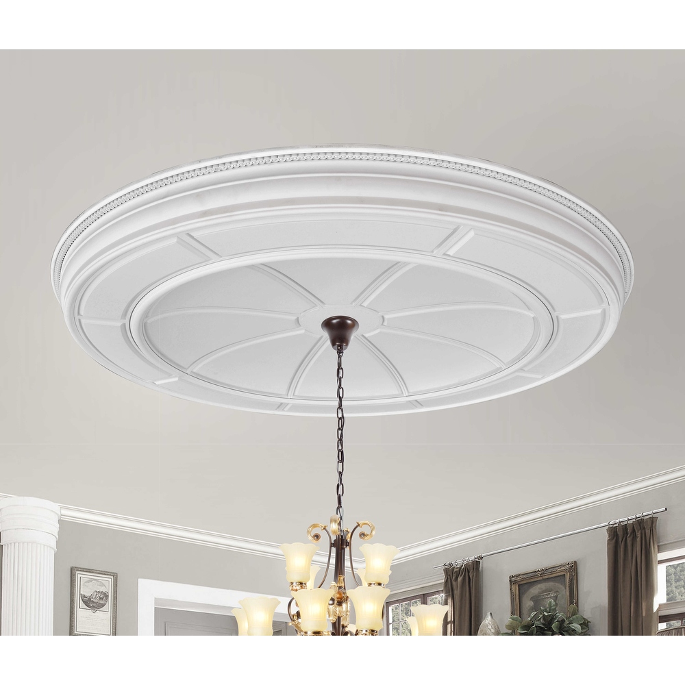 Refined Large Round Ceiling Medallion 72 Inch Diameter - White