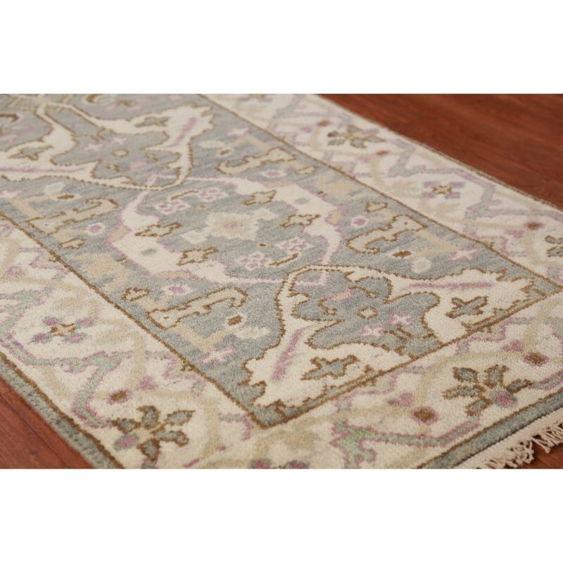 Oushak Oriental Runner Rug Hand-Knotted Wool Carpet - 2'7" x 9'10"