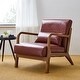 preview thumbnail 13 of 107, Glitzhome Set of 2 30.75"H Mid-Century Modern PU Leather Accent Armchairs with Rubberwood Frame - 25.75"L x 33.75"W x 30.75"H