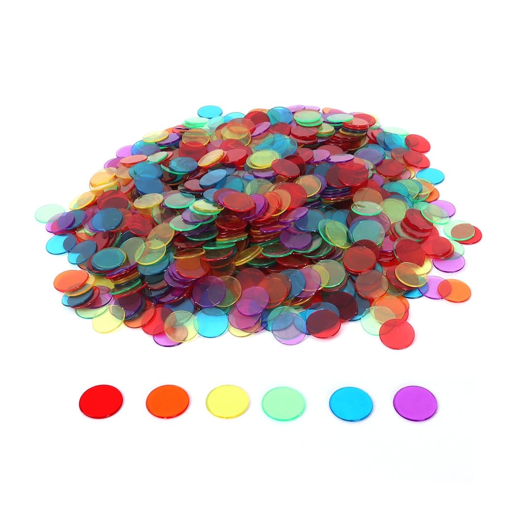 GSE™ 1000-Pack 3/4-inch Plastic Bingo Chips for Bingo Game, Counting, Sorting, Science, Educational Markers