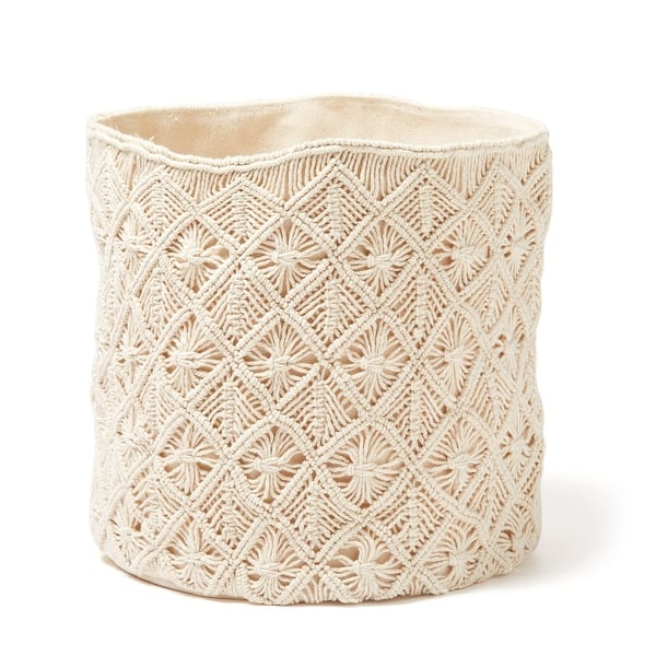slide 2 of 5, Americanflat Woven Macrame Storage Basket