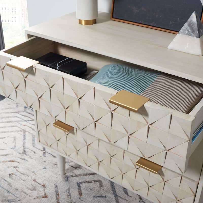 SAFAVIEH Cena 3-Drawer Storage Bedroom Chest