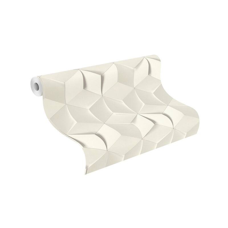 Rasch Catteau Off-White Cube Wallpaper - 20.5 x 396 x 0.025