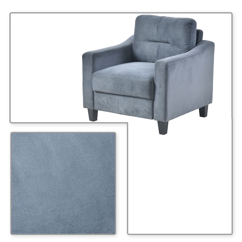 Modern Stylish Velvet Upholstered Accent Armchair