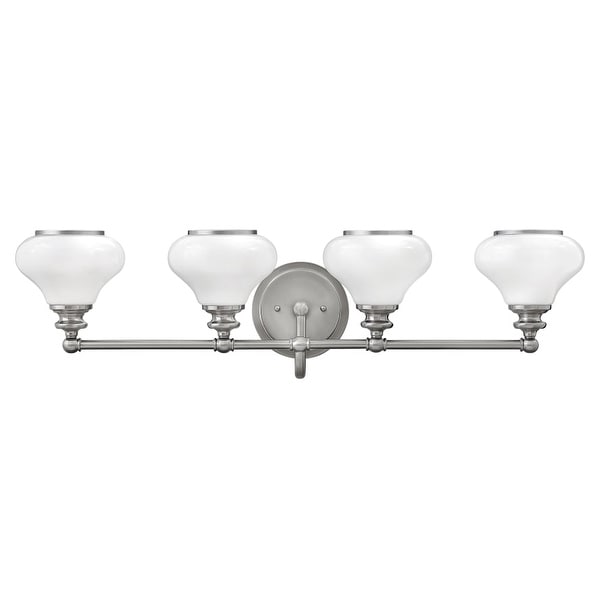 Hinkley Lighting 56554 4-Light Bathroom Vanity Light with Frosted Glass Shades from the Ainsley Collection