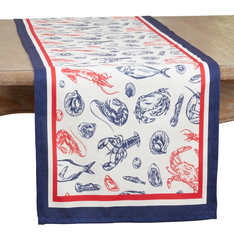 Sea Life Design Long Table Runner - 16"x72"