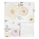 preview thumbnail 1 of 3, Yellow Pink Watercolor Floral Girl Baby Receiving Security Swaddle Blanket - Blush Peach Grey Shabby Chic Rose Flower Farmhouse