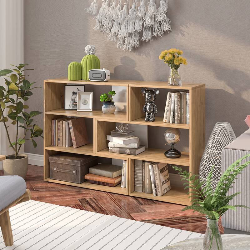 3 Tier 6 Shelf Bookcase Separable Cube Bookshelf TV Stand