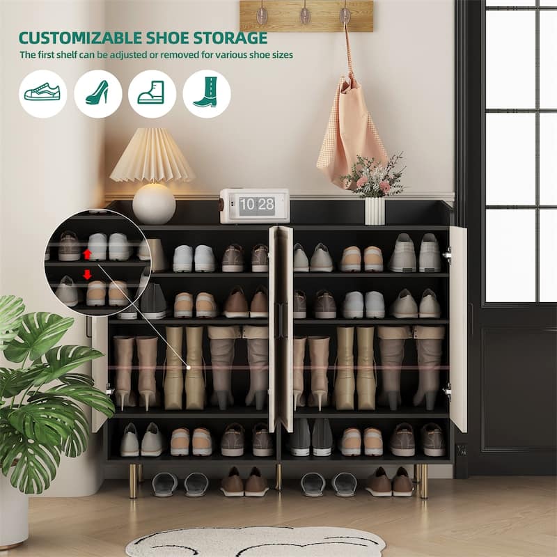Sideboard,Shoe Cabinet w/4 Doors Large Shoe Storage Organizer Cabinet