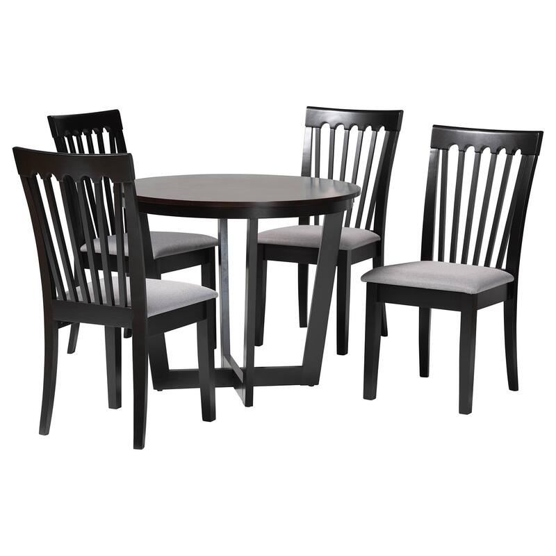 Nellie Modern Fabric and Wood 5-Piece Dining Set