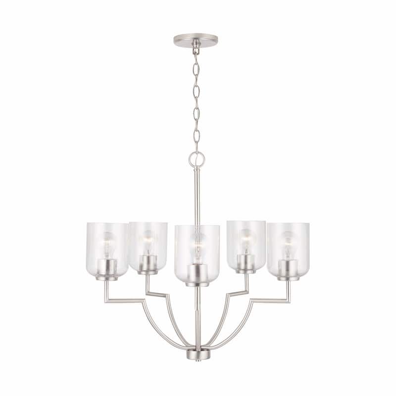 Carter 5-light Chandelier w/ Clear Seeded Glass