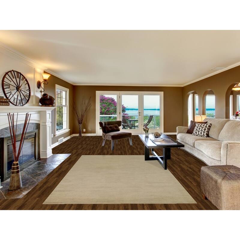 Solid Modern Gabbeh Oriental Area Rug Handmade Wool Carpet - 5'11"x 9'1"