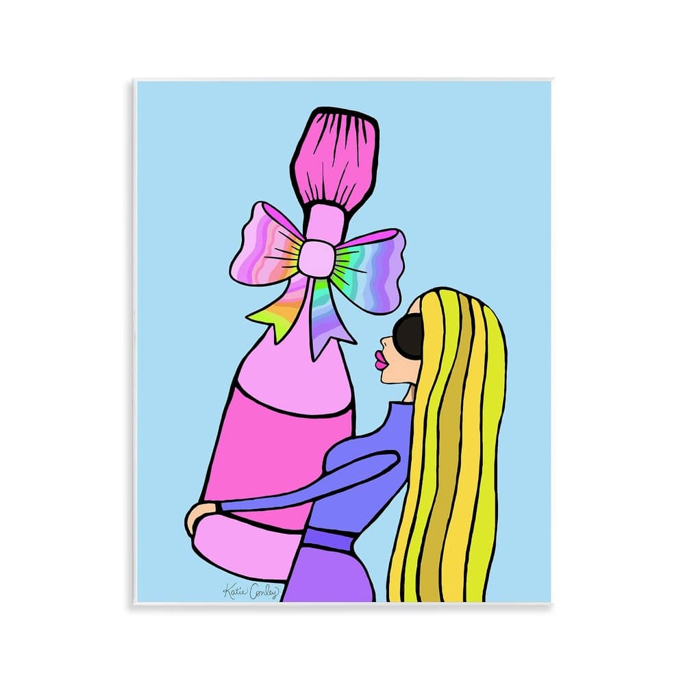 Stupell Bold Fashionista with Wine Bottle Wall Plaque Art Design By Katie Conley