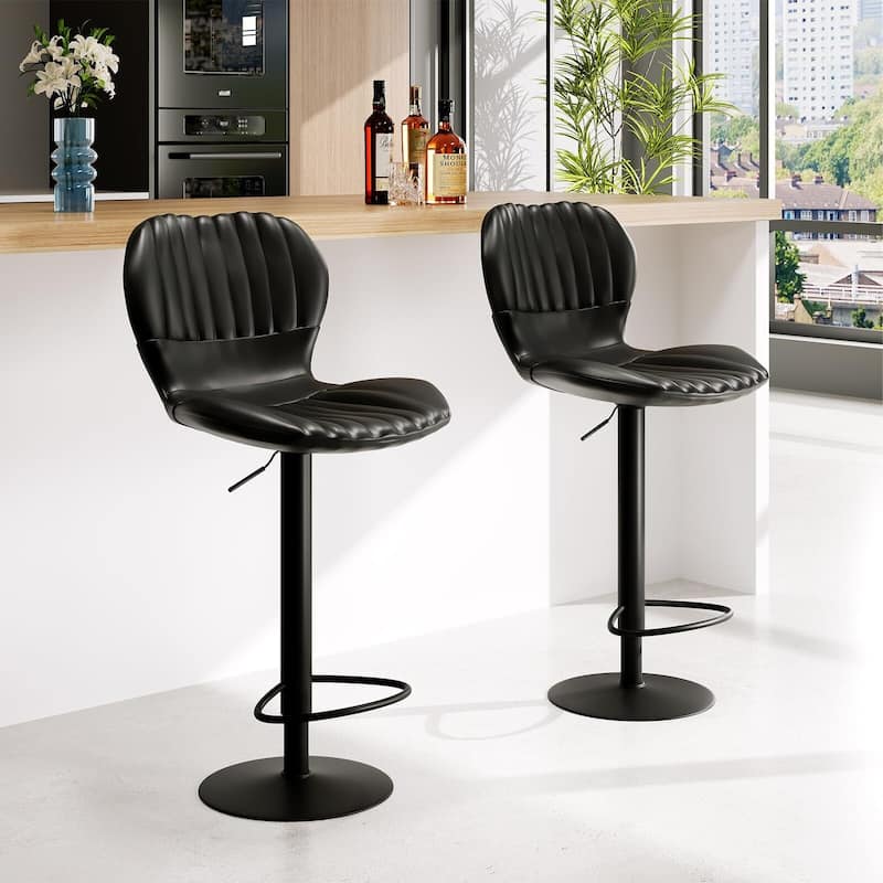 Swivel Barstools, Kitchen Counter Height Bar Chairs with Armrest and Back for Bar