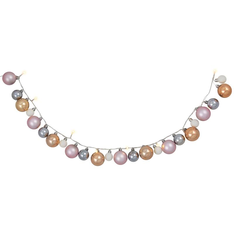 Ornament String Light Christmas Garland - LED Warm White - 3' - 10ct - Pink