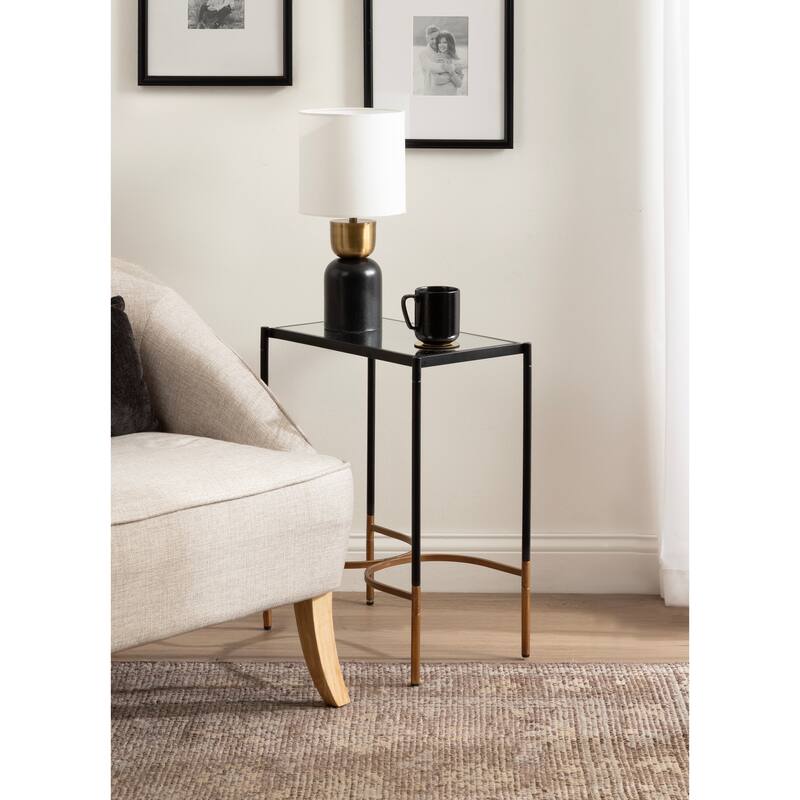 Kate and Laurel Catriona Side Table Mirror and Metal
