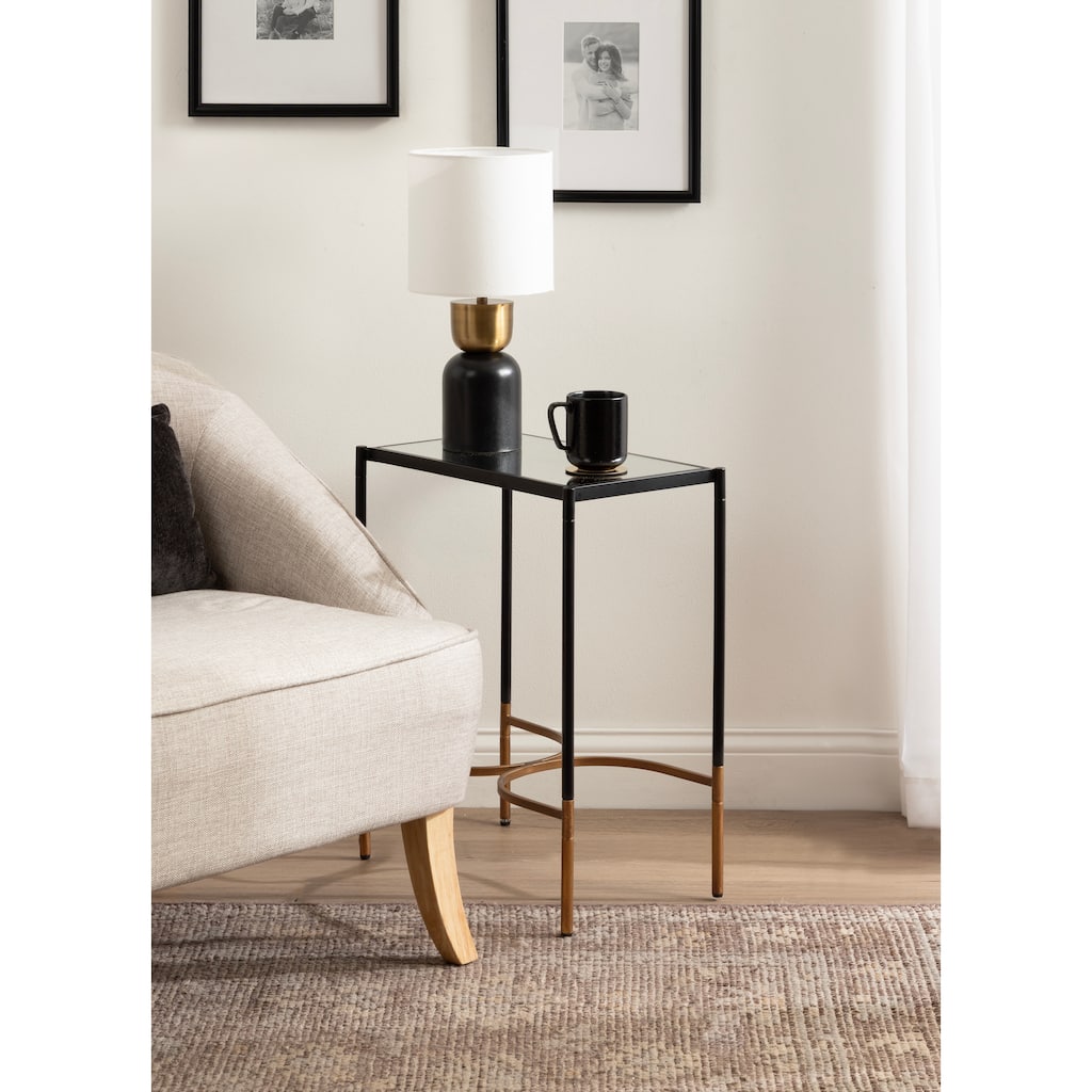Kate and Laurel Catriona Side Table Mirror and Metal