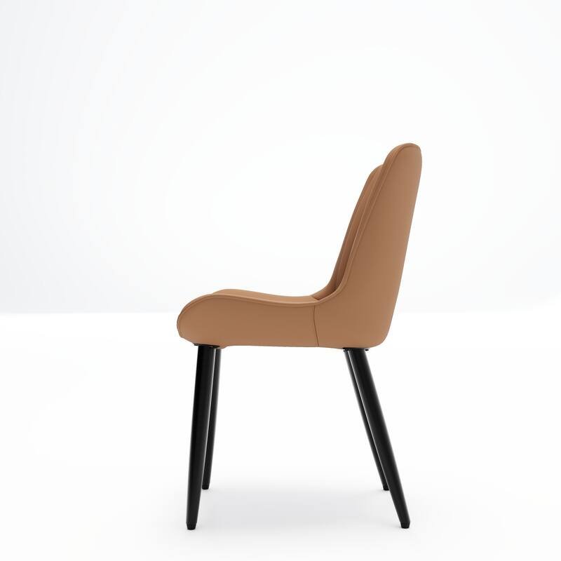 20" PU Leather Upholstered Dining Chairs with Metal Legs, Set of 4