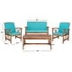 preview thumbnail 43 of 117, SAFAVIEH Fontana 4-piece Acacia Solid Wood Outdoor Conversation Patio Set