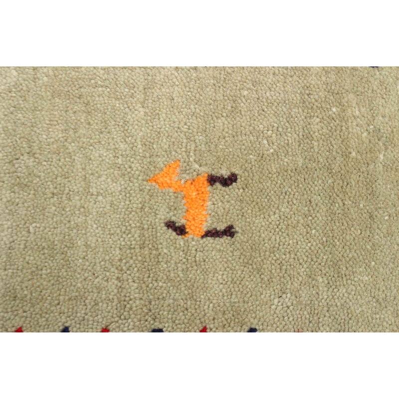 ECARPETGALLERY Hand Loomed Kashkuli Gabbeh Olive Wool Rug - 3'8 x 5'8