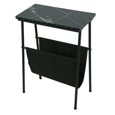 Home Side Table,Narrow End Table with Magazine Holder Sling, Sofa Beside Table for Coffee ，Snack
